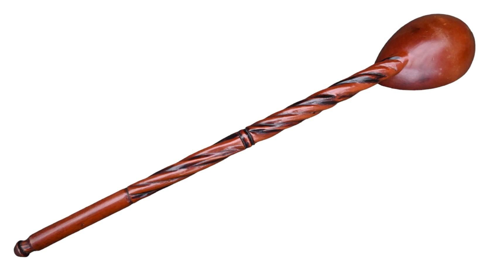 Auténtica cuchara de madera tallada de la tribu zulú, Sudáfrica, principios de 1900 siglo XX en venta