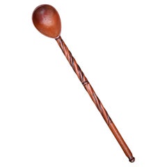 Genuine wooden carved spoon from the Zulu tribe, South Africa, early 1900