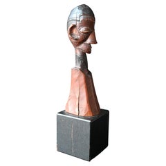 Genuine wooden carved Statue / Bust Of The Yaka Tribe, Dr Congo, 1900-1920