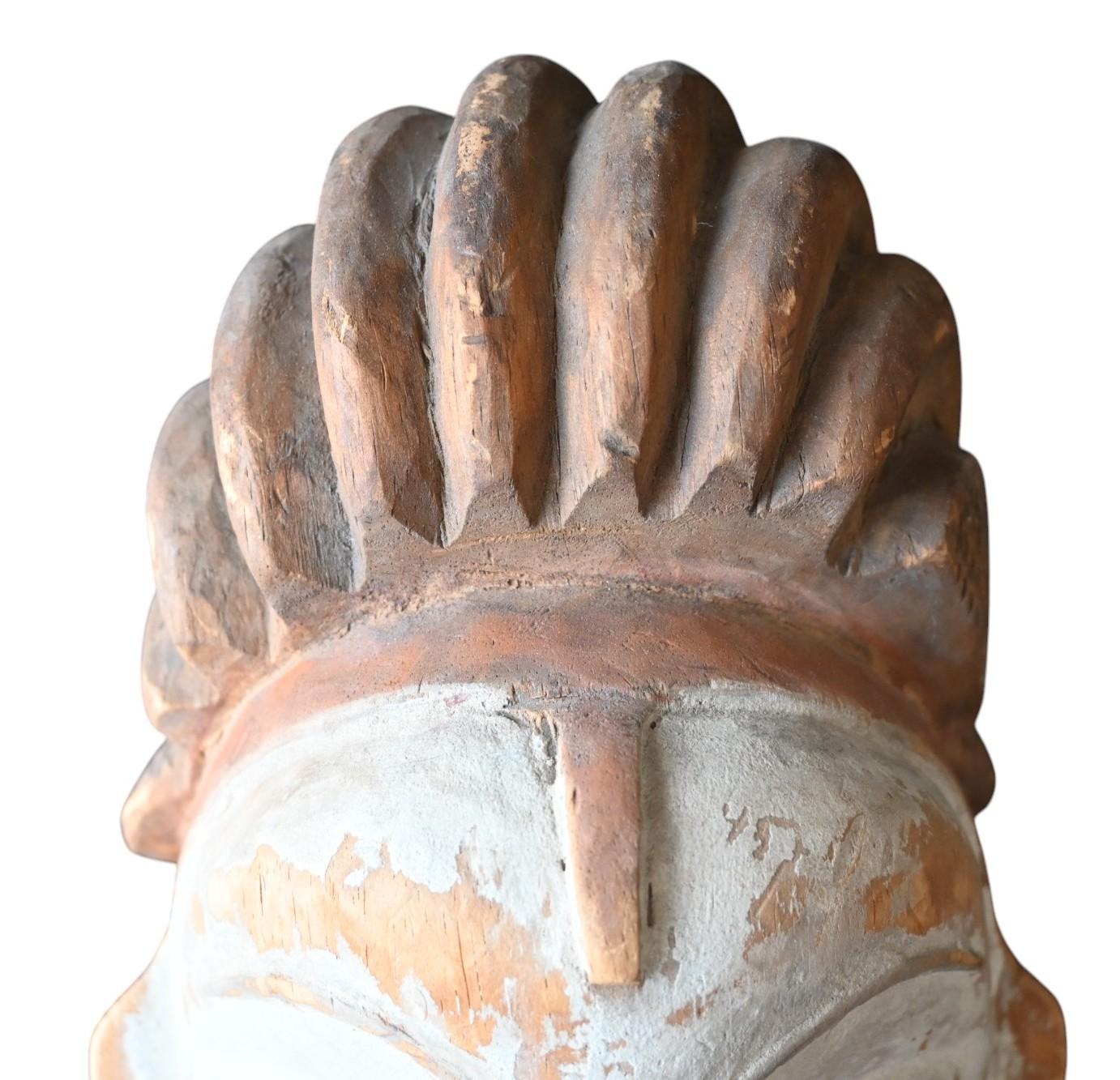 20th Century Genuine wooden mask from the Punu tribe, Gabon , first half 20th century For Sale
