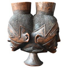 Genuine wooden palmwine cup from the Kuba / Lele tribe DR Congo
