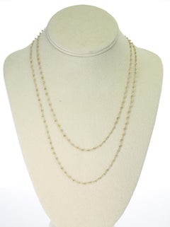 Genuine Yellow Diamond Beads Wire-Wrapped Necklace, 18 Karat Yellow