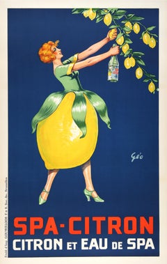 Poster originale di Geo per la bevanda al limone Spa Citron c1930