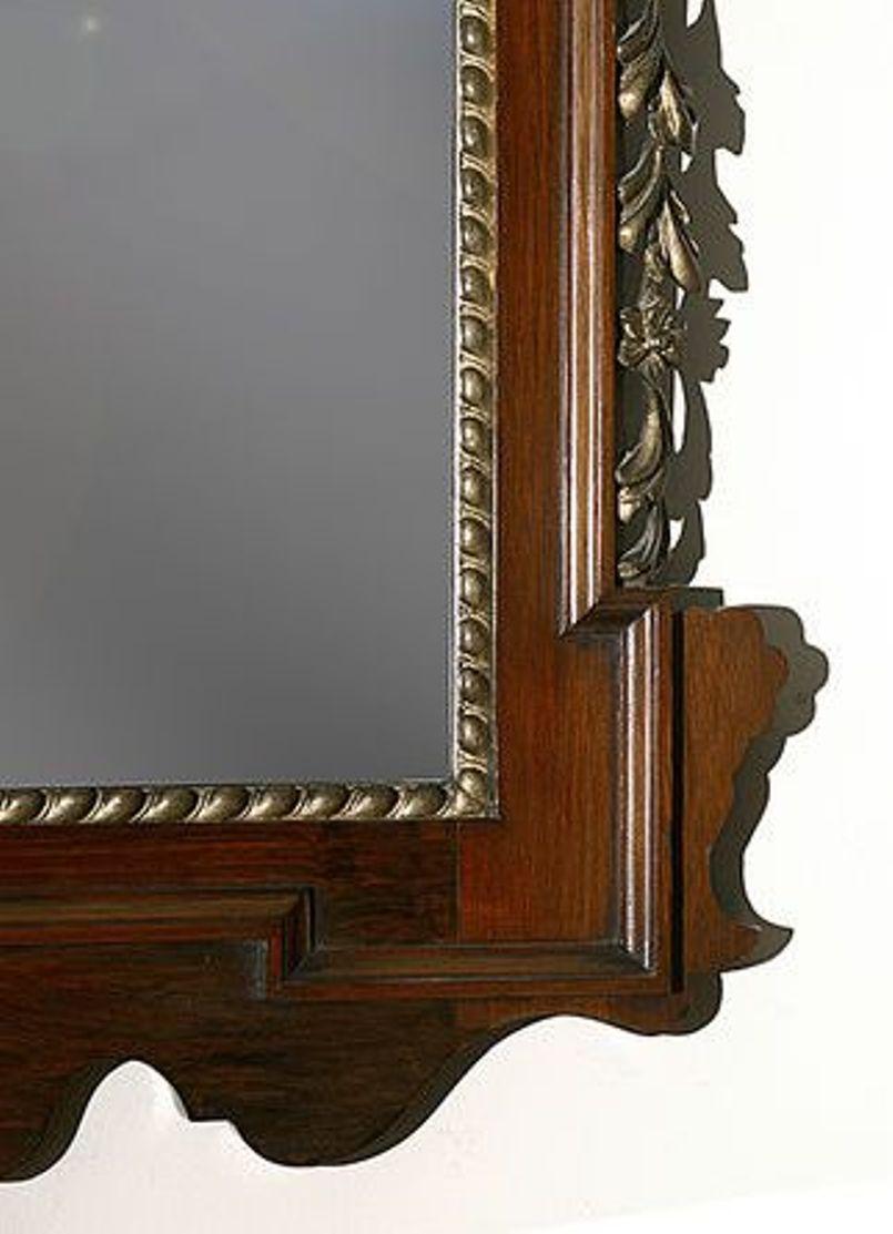 20th Century Geo 111 Style Mahogany & Giltwood Wall Mirror For Sale