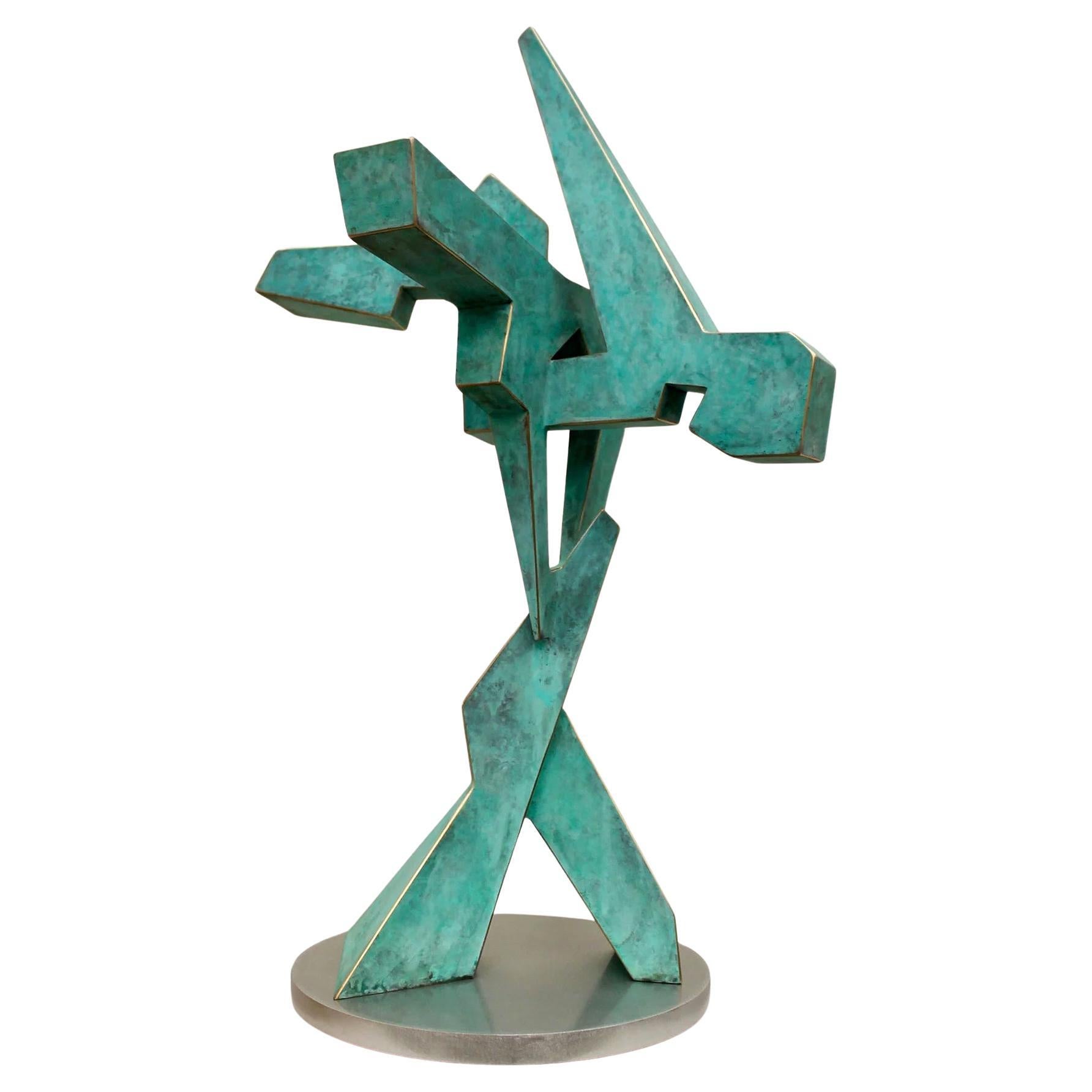 "Geo" Abstract Bronze Sculpture by Kevin Barrett