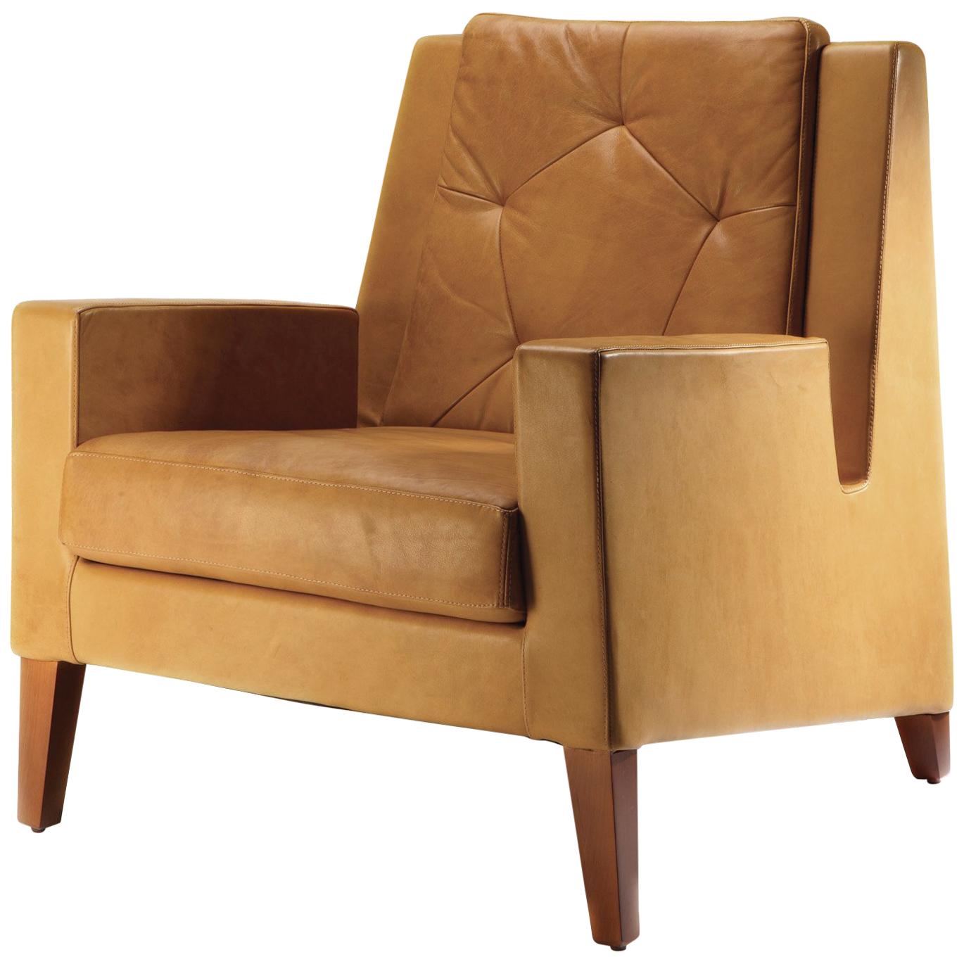 Geo Armchair in Leather For Sale