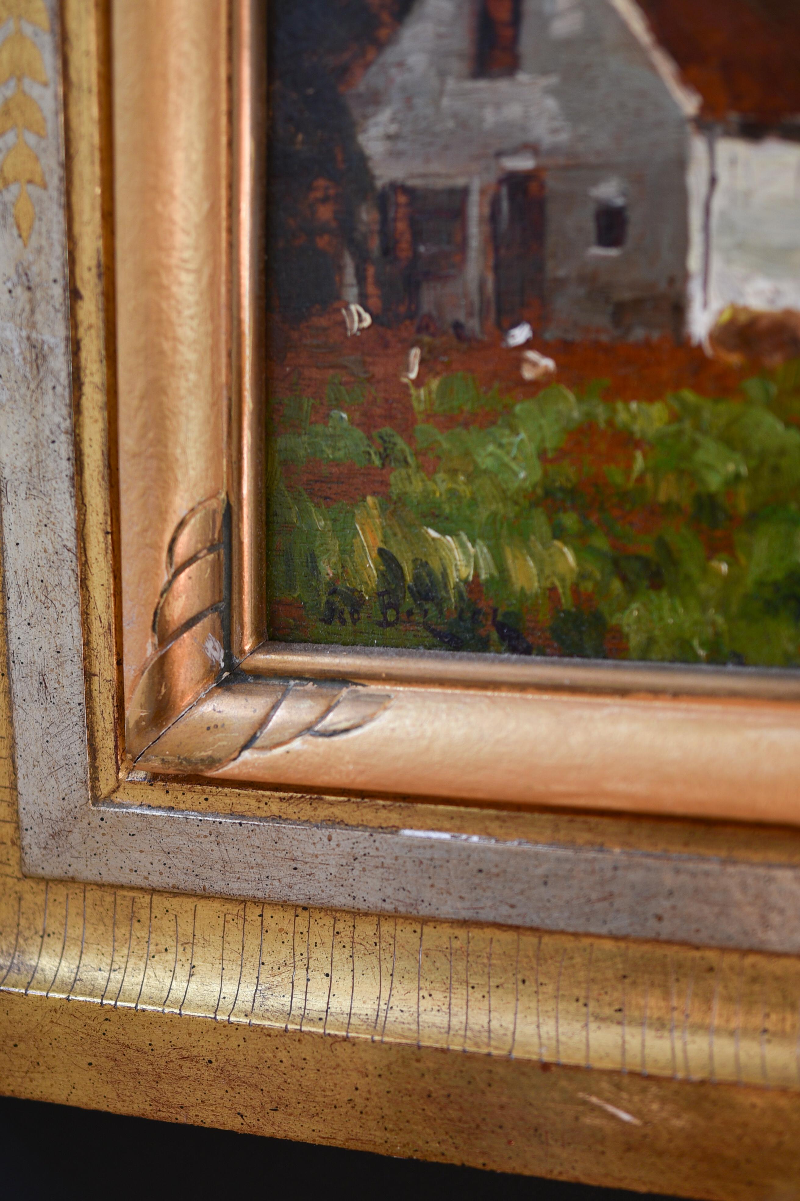 19th century farmer house landscape painting by Geo Bernier 3