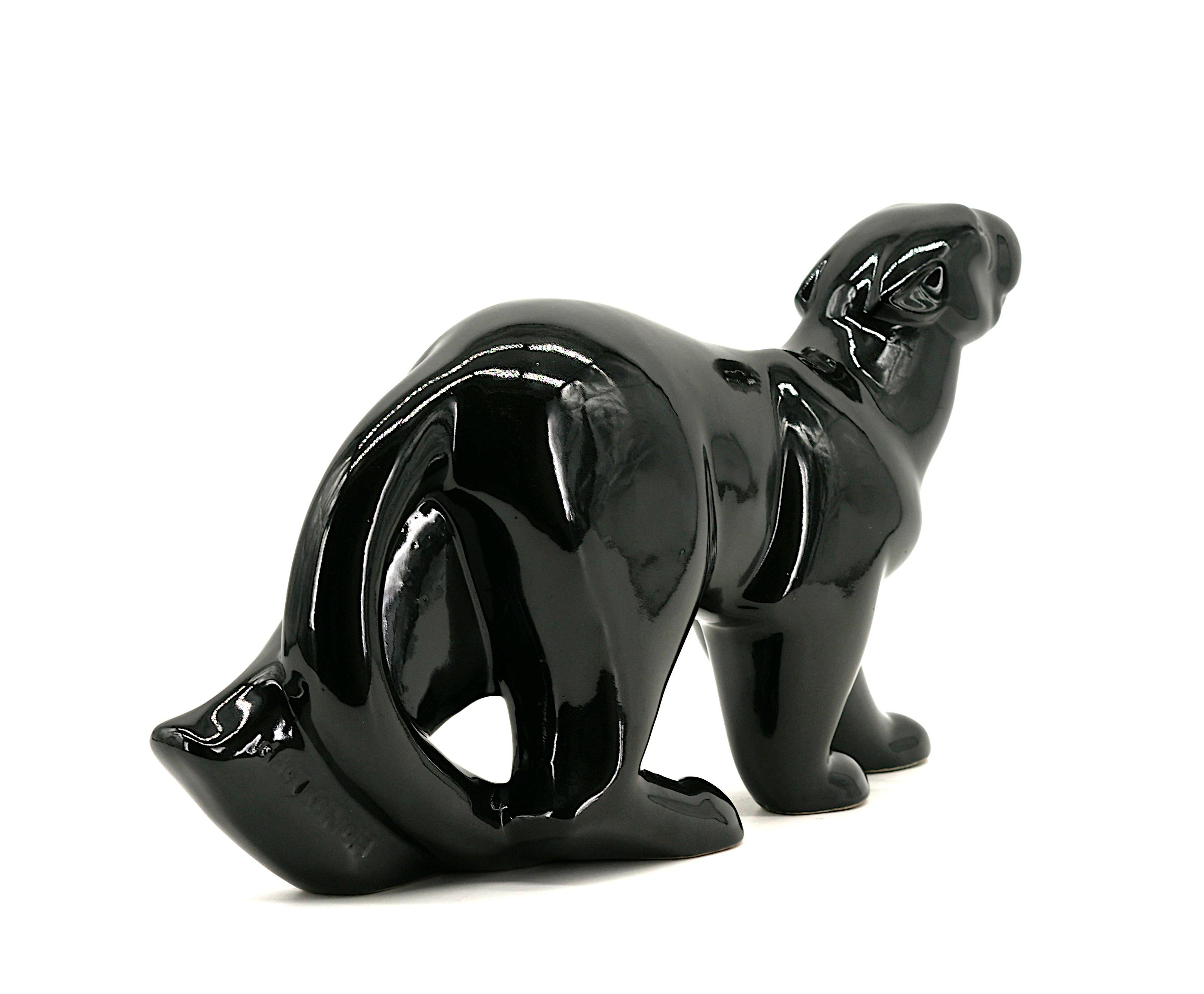 GEO CONDE Céramique française Art Déco Panthère Noire à Saint-Clement 1920 en vente 2