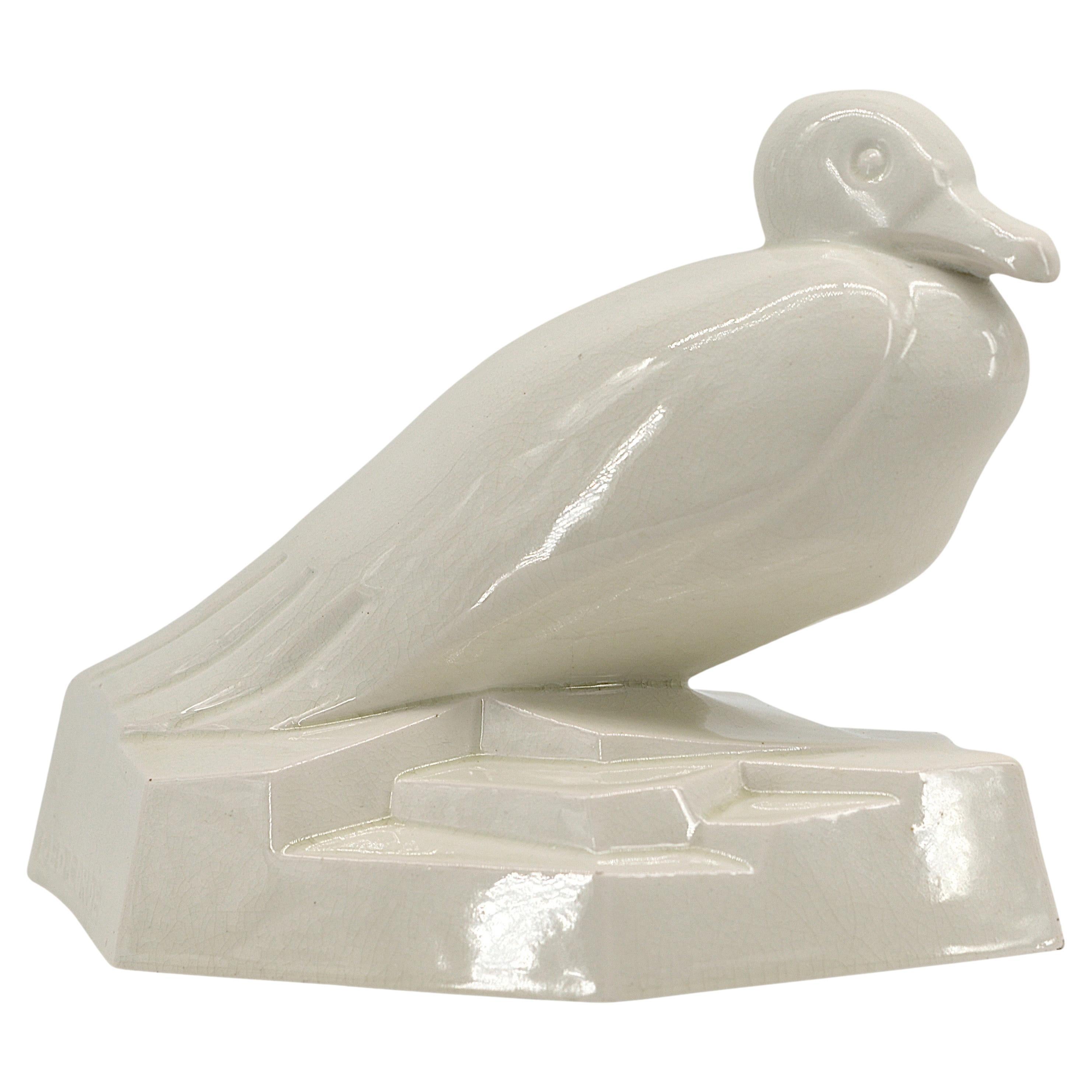 Geo Conde French Art Deco Ceramic Gull at Saint-Clément, Ca. 1930 For Sale