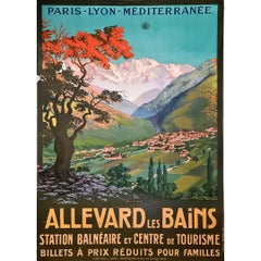 1913 Original poster of Allevard Les Bains by Geo Dorival for the PLM Railway