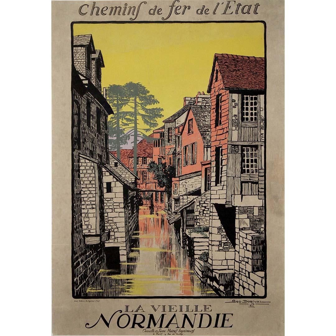 1913 original railway poster by Géo Dorival - Vire in Normandy