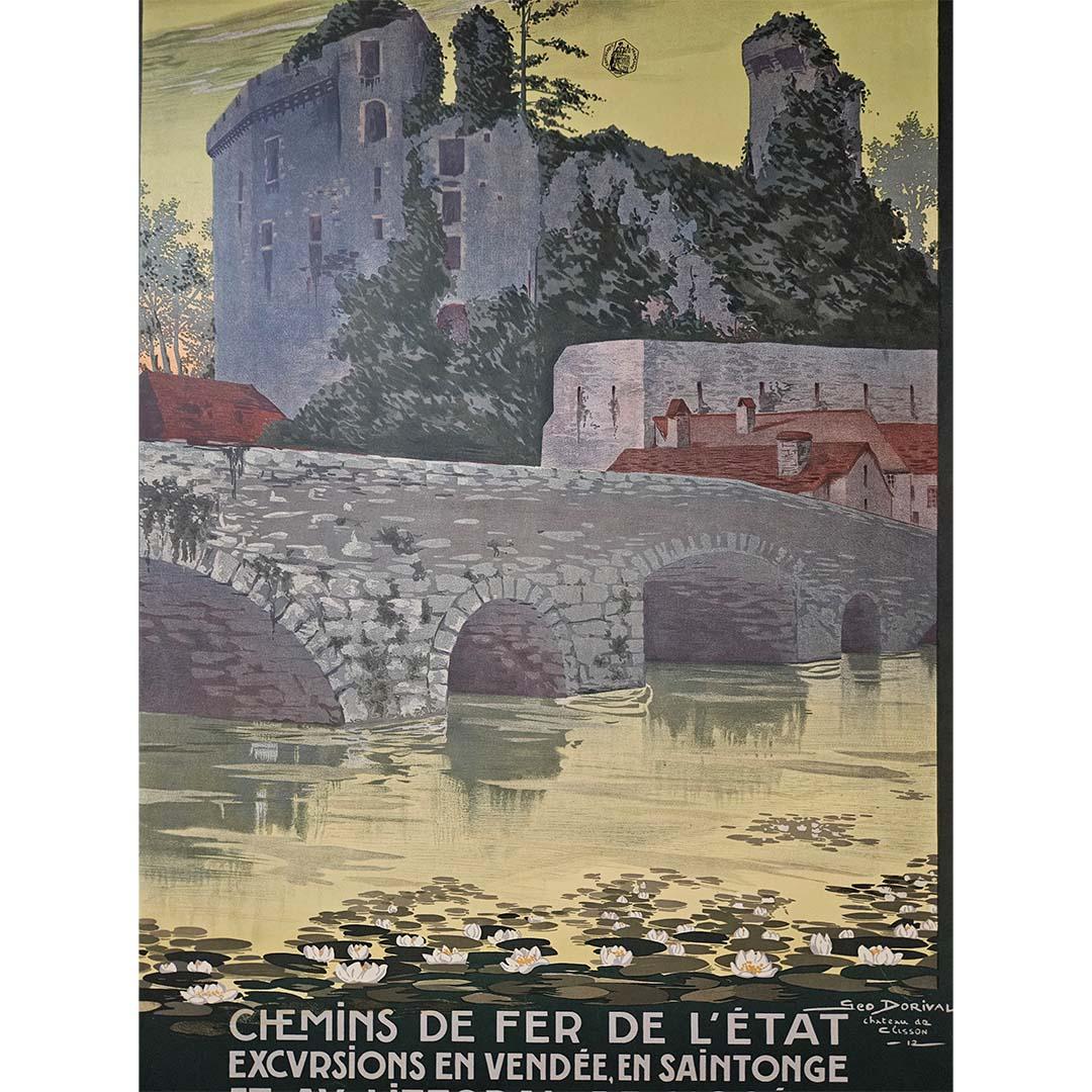 Géo Dorival 1912 poster Chateau de Clisson - Ausflüge in der Vendée, in der Saintonge im Angebot 2