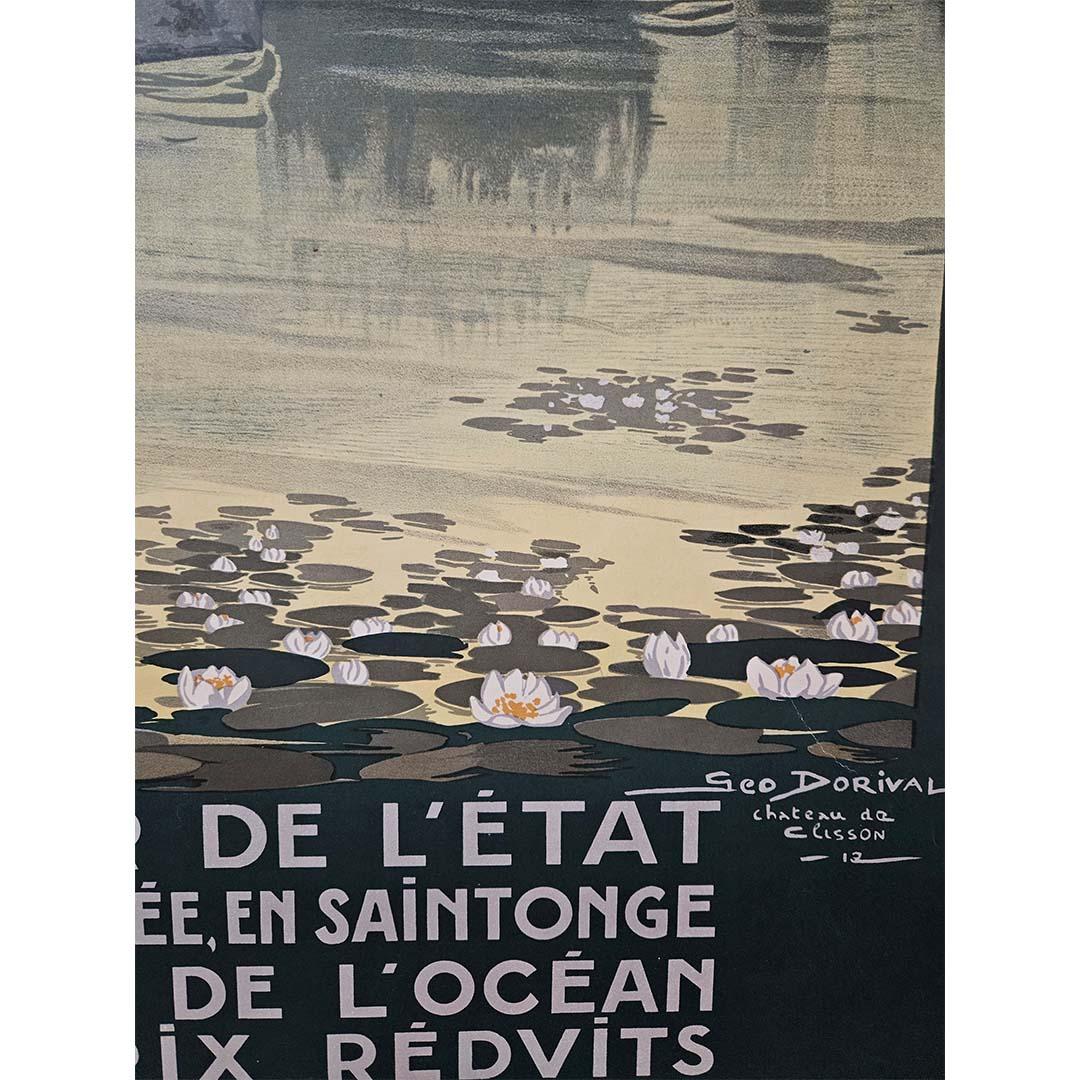 Géo Dorival 1912 poster Chateau de Clisson - Ausflüge in der Vendée, in der Saintonge im Angebot 3