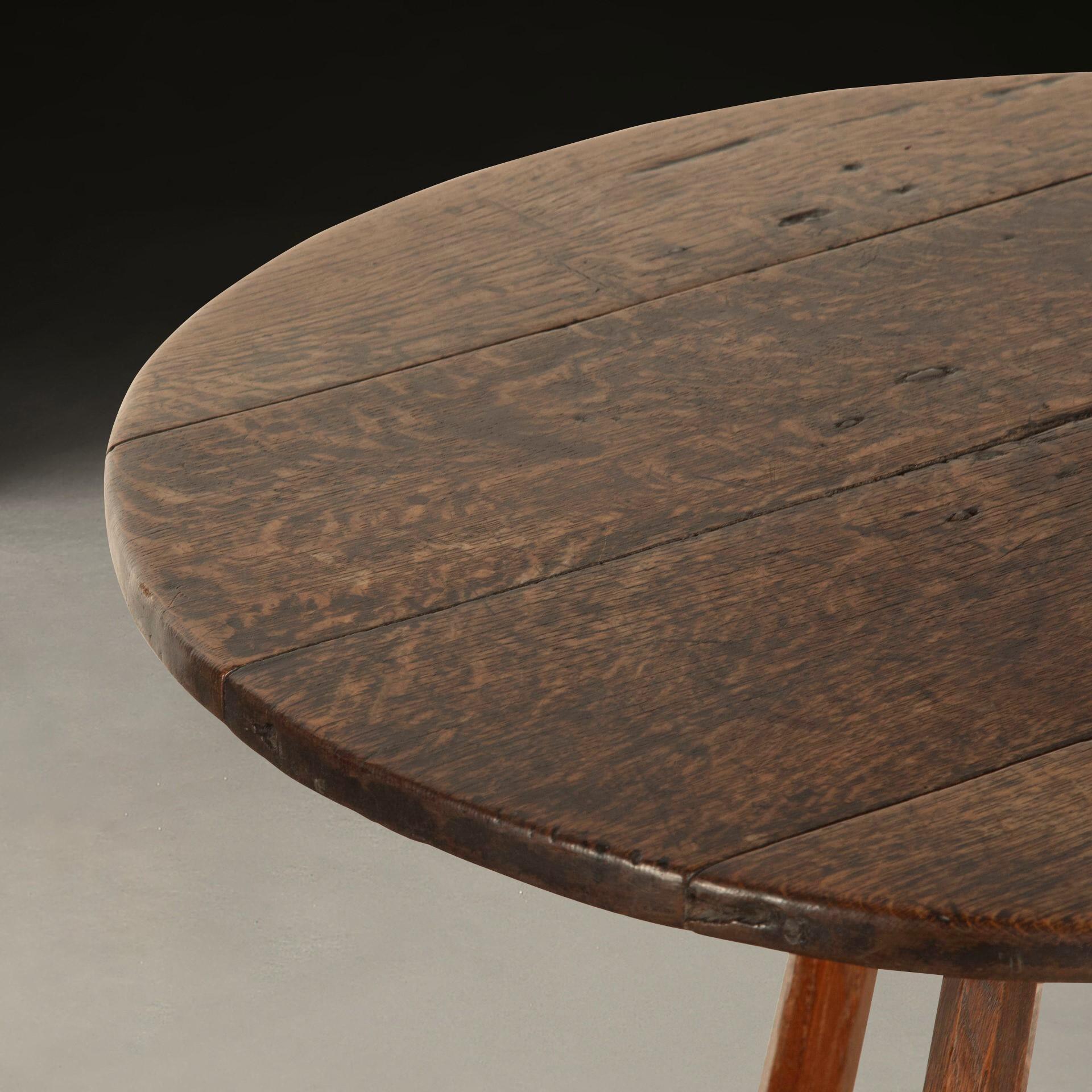 19th Century Geo III Country Oak Cricket Table For Sale