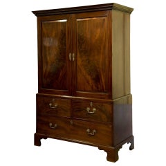Antique Geo III Linen Press, circa 1760