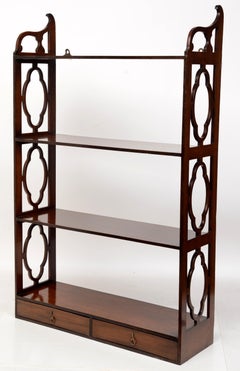 Geo III Mahogany 2 Drawer Wall Shelf, C1785