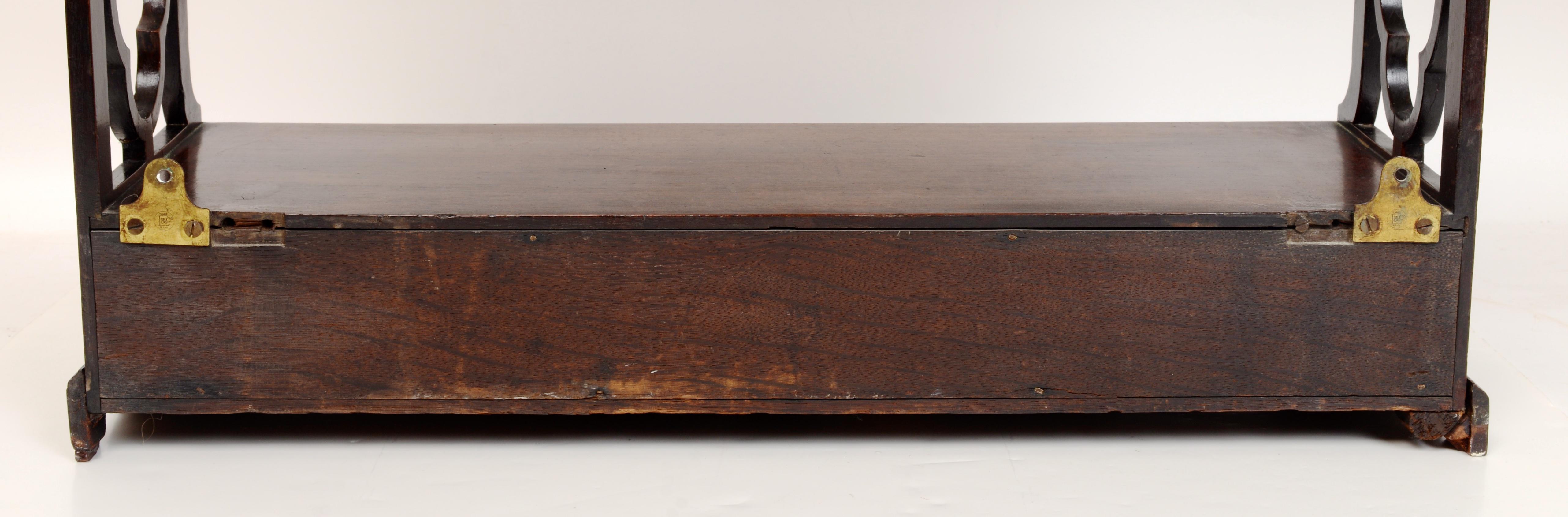 Geo III Mahogany 2 Drawer Wall Shelf, C1785 In Good Condition For Sale In valatie, NY