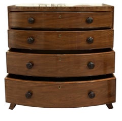 Geo III Mahogany Bow Fronted 4 Drawer Chest of Drawers