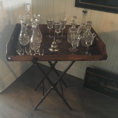 Geo III Mahogany Butlers Tray on Stand, Perfect for a Bar, Great Color, Patina