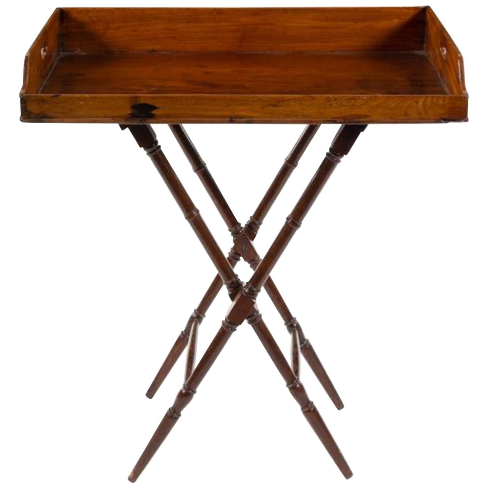 Geo III Mahogany Butlers Tray on Stand, Perfect for a Bar, Great Color, Patina
