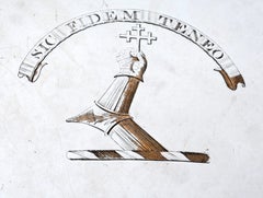 Geo III Sheffield Salver with a Large Engraved Armorial Design in the Center