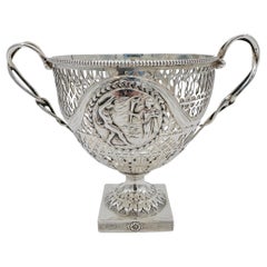 Antique Geo III Sterling Pierced Grand Tour Bowl, Newcastle 1771-1772 by Nathan & Hayes