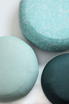 Geo Outdoor Large Pouf Sunny Royal Blue Upholstery in by Paolo Grasselli