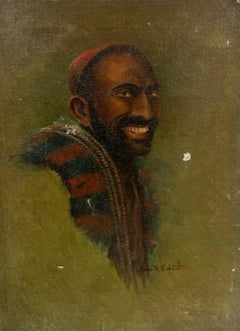 Vintage Signed Oil Painting Portrait of Man - for restoration