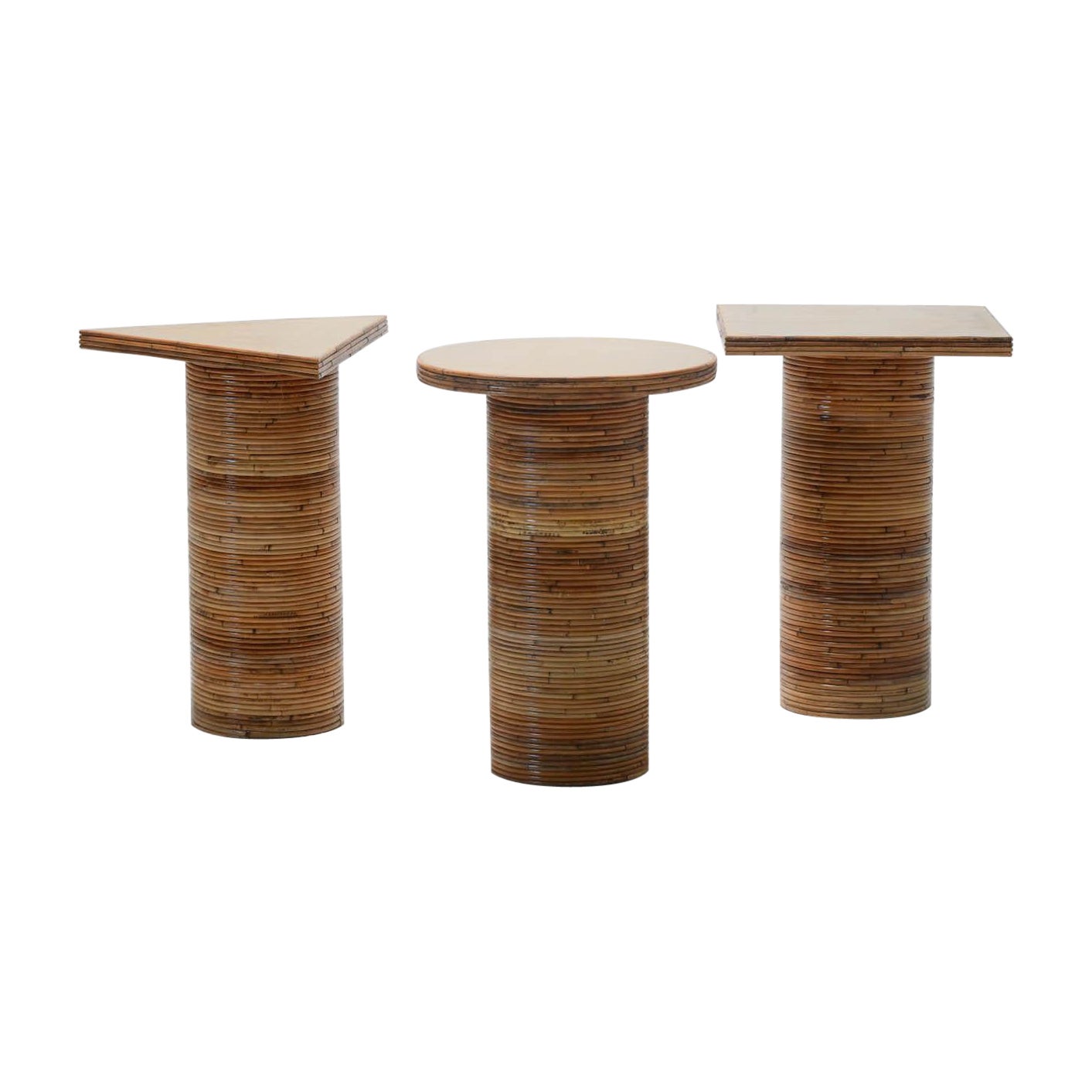 Geo Series Rattan Brass Tables im Angebot