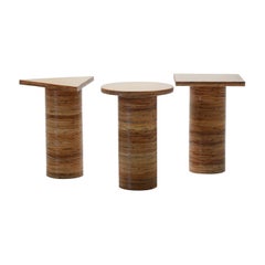 Geo Series Rattan Brass Tables