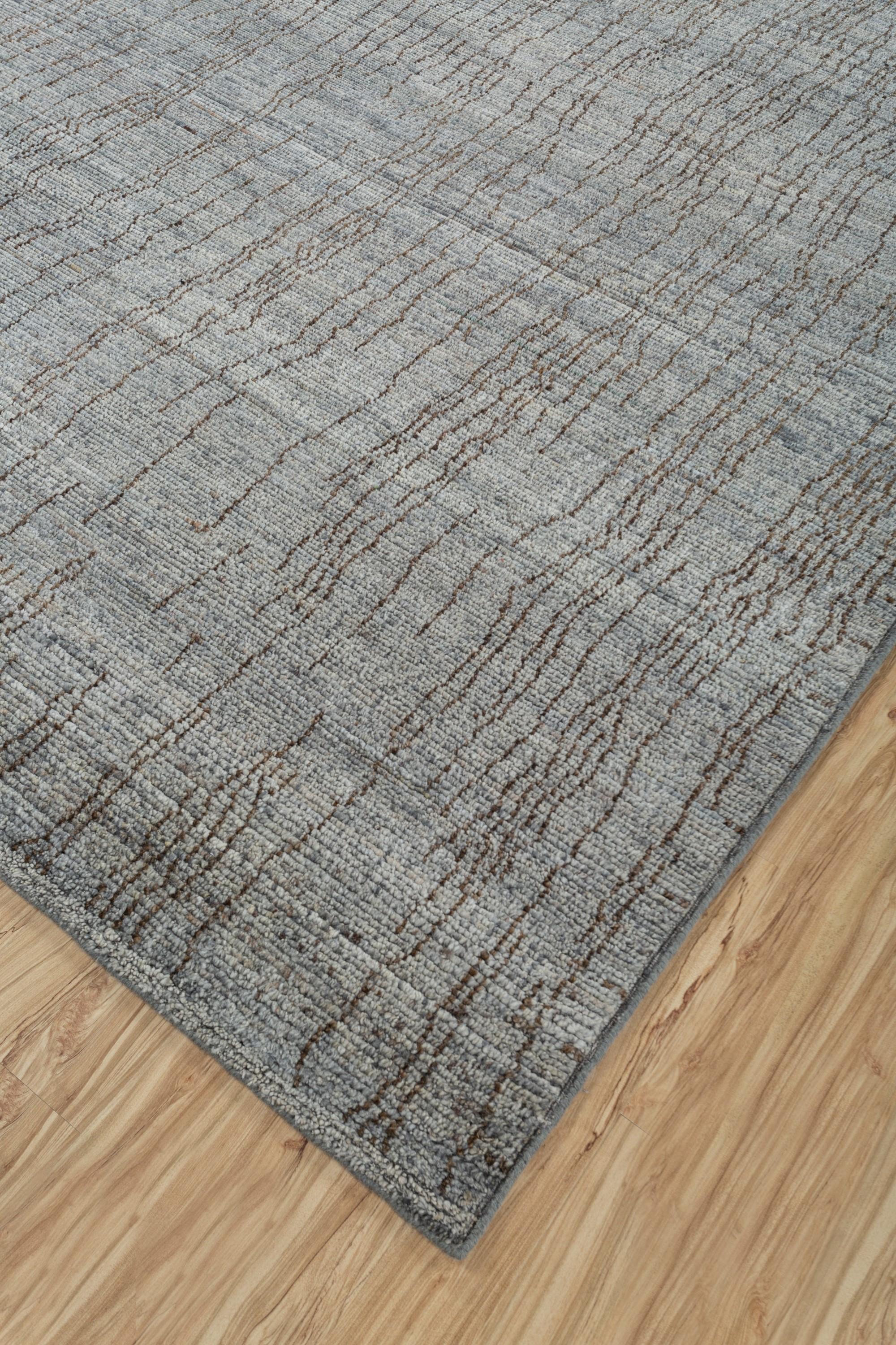 Indian Geo-Tribal Dreams Ashley Blue & Ashley Blue 180x270 cm Handknotted Rug For Sale