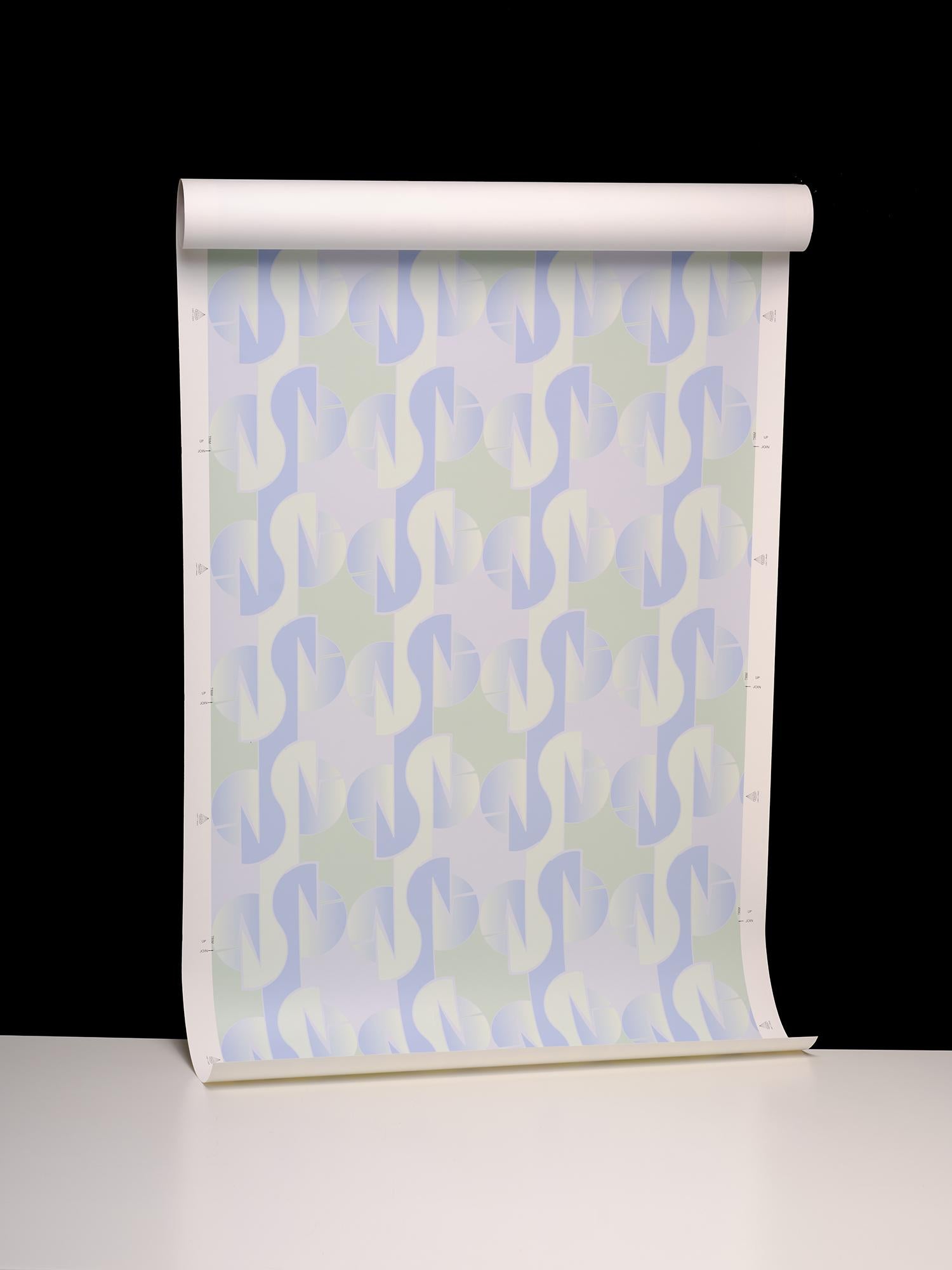 Papel Pintado Ombre Inspirado en el Arte Decó Geo Swan Hecho a mano en venta