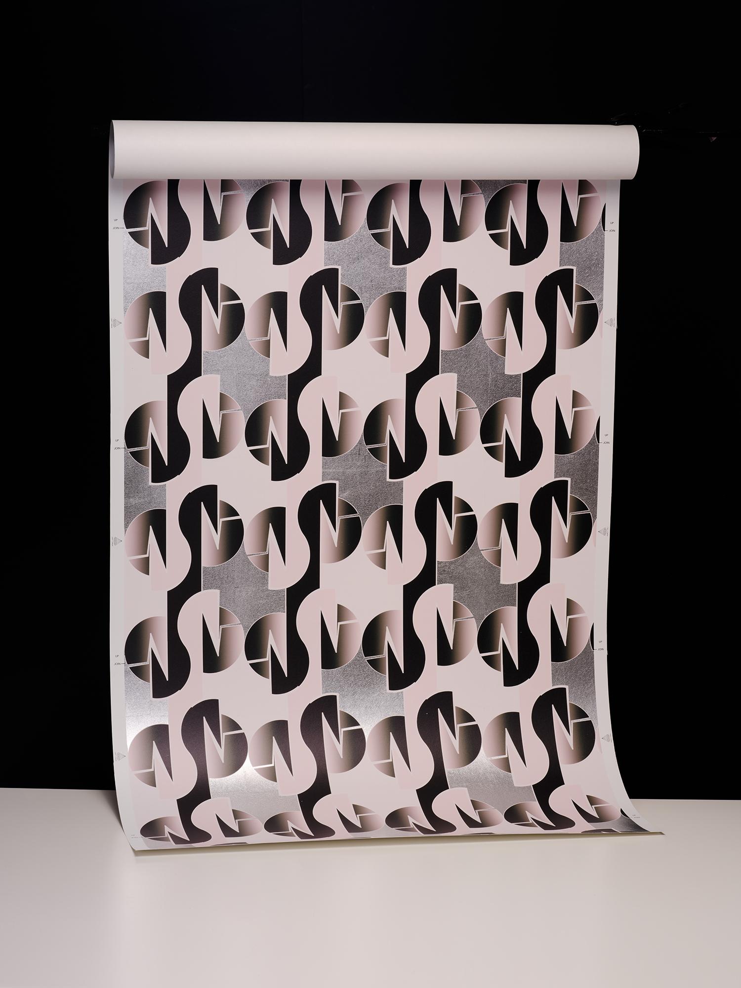 Papel Pintado Ombre Inspirado en el Arte Decó Geo Swan Siglo XXI y contemporáneo en venta