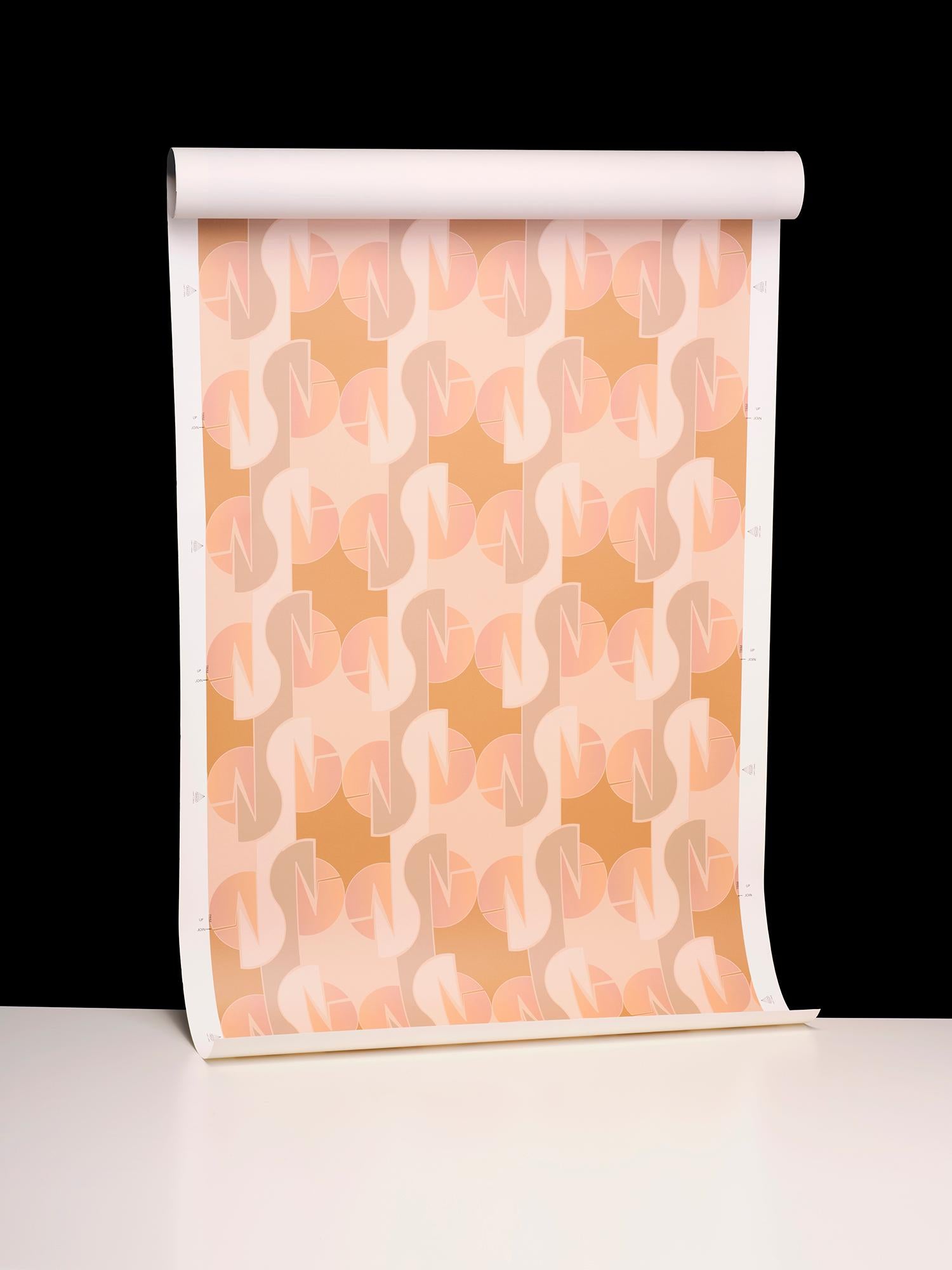 Papel Pintado Ombre Inspirado en el Arte Decó Geo Swan en venta 2