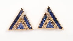 Kavant & Sharart GeoArt Blue Sapphire 18K Earrings