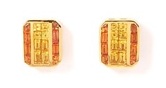 Geoart Back to Basic Regenbogenfarbene Saphir Puzzle-Ohrstecker 18K Gold
