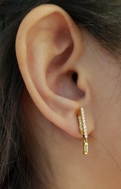 GeoArt Happy Movement Yellow Sapphire Ear Jacket Earrings 18K Gold