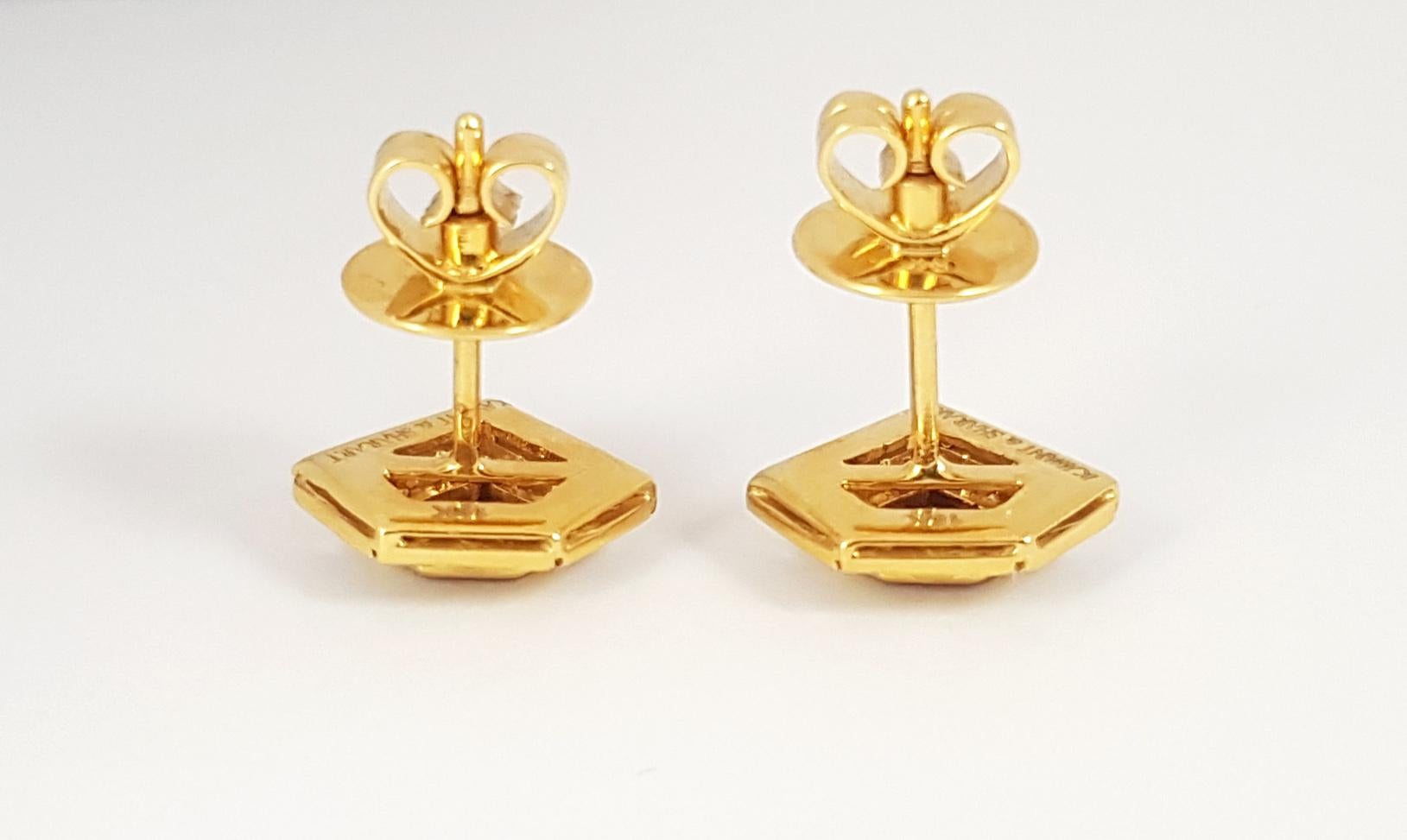 Geoart - Boucles d'oreilles en or jaune 18 carats, rubis et diamants  Pour femmes en vente