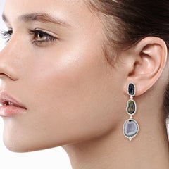 Geode 18 Karat Gold Diamond Earrings