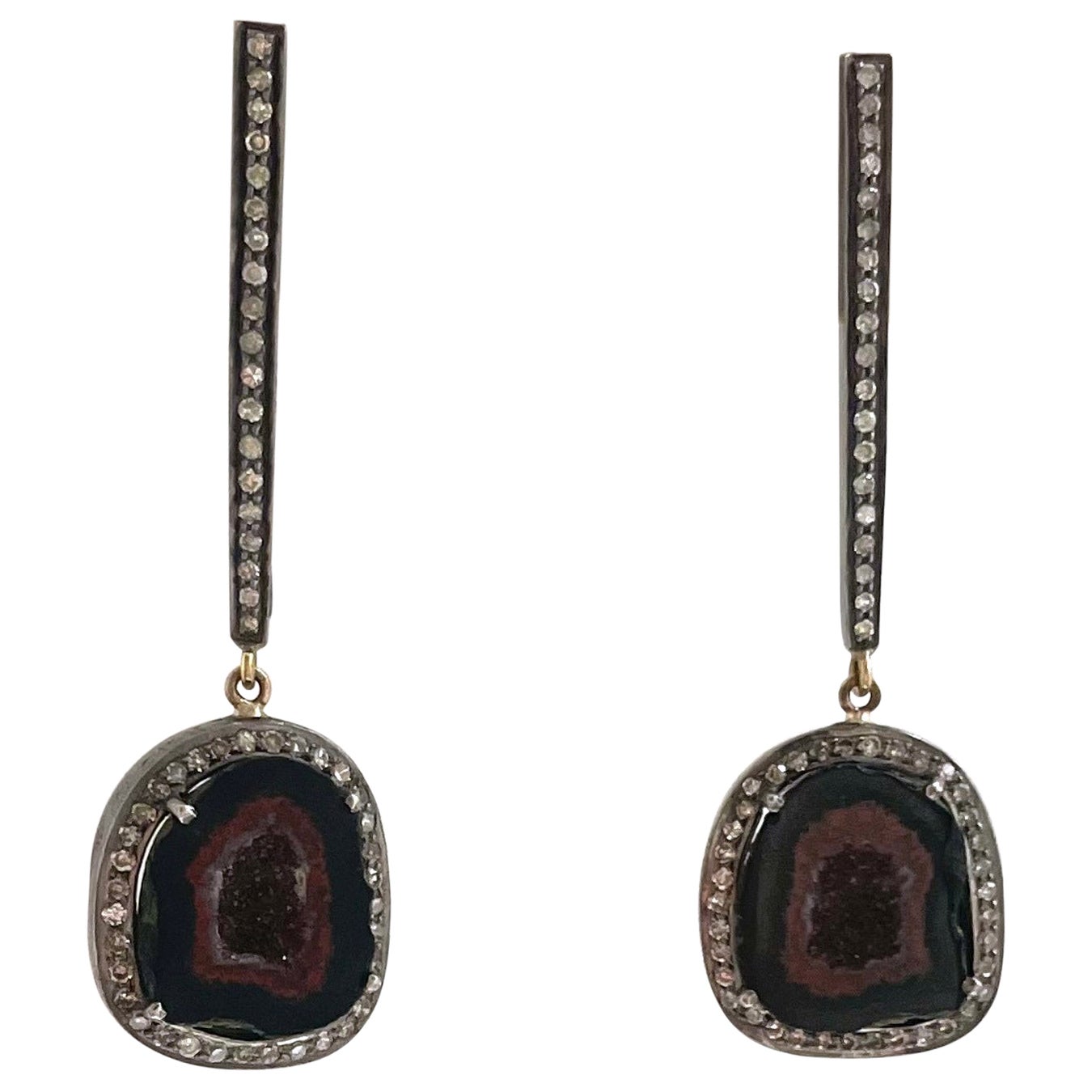 Boucles d'oreilles Paradizia en géode et diamants