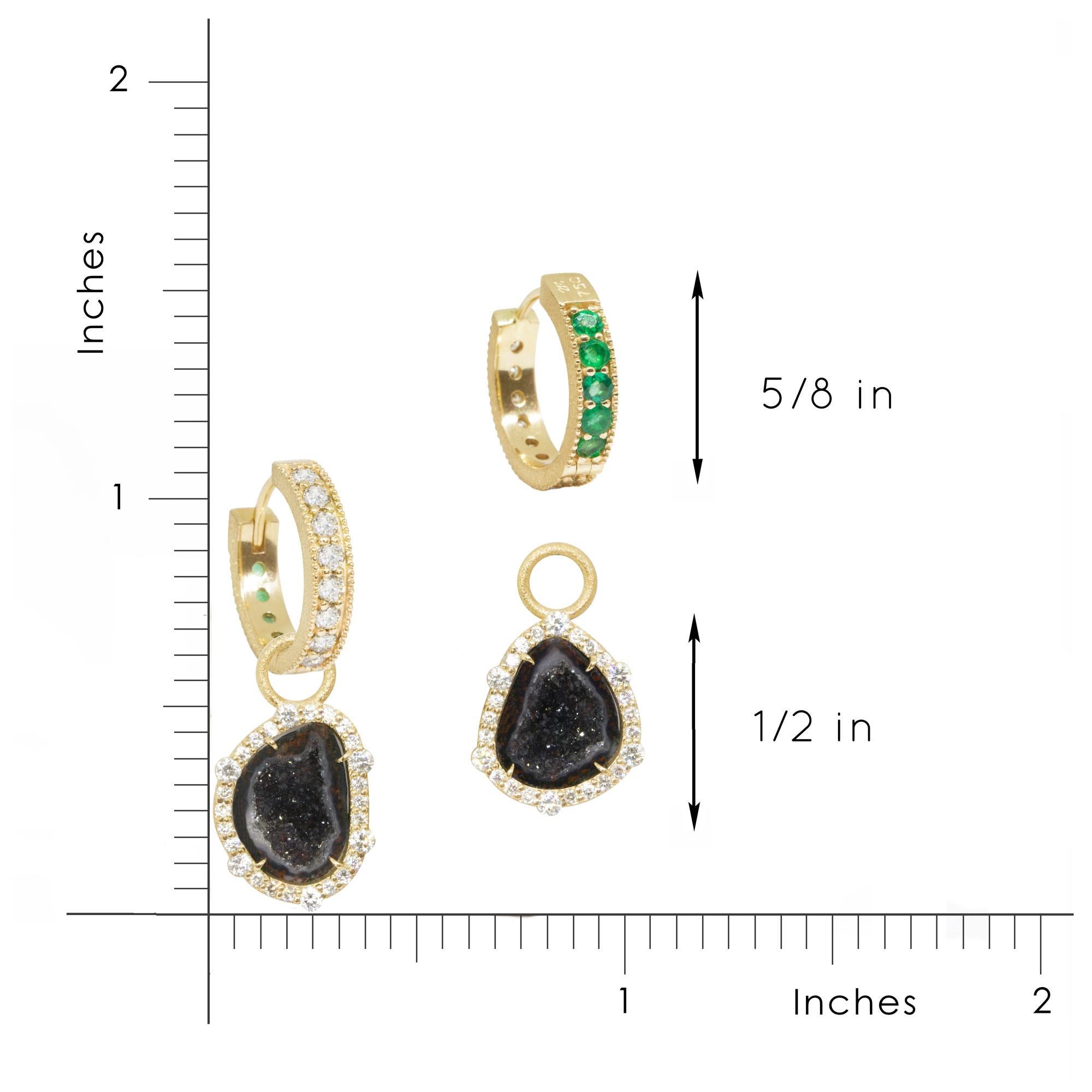 Geometrische Charms und komplizierte Huggies-Ohrringe aus 18 Karat Gold, Wendbare Huggies-Ohrringe im Zustand „Neu“ im Angebot in Denver, CO