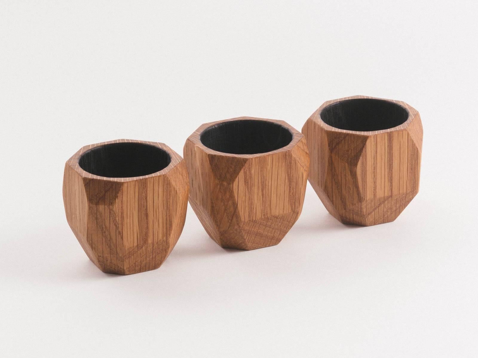 Anglo-Japanese Geode Cup in Oak For Sale