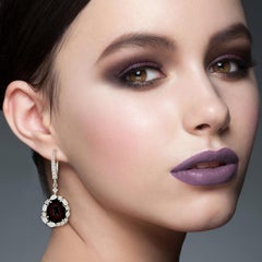 Geode Dangle Earrings with Fancy Diamonds Made in 18k White Gold