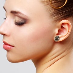 Geode Diamond 18 Karat Gold Stud Earrings