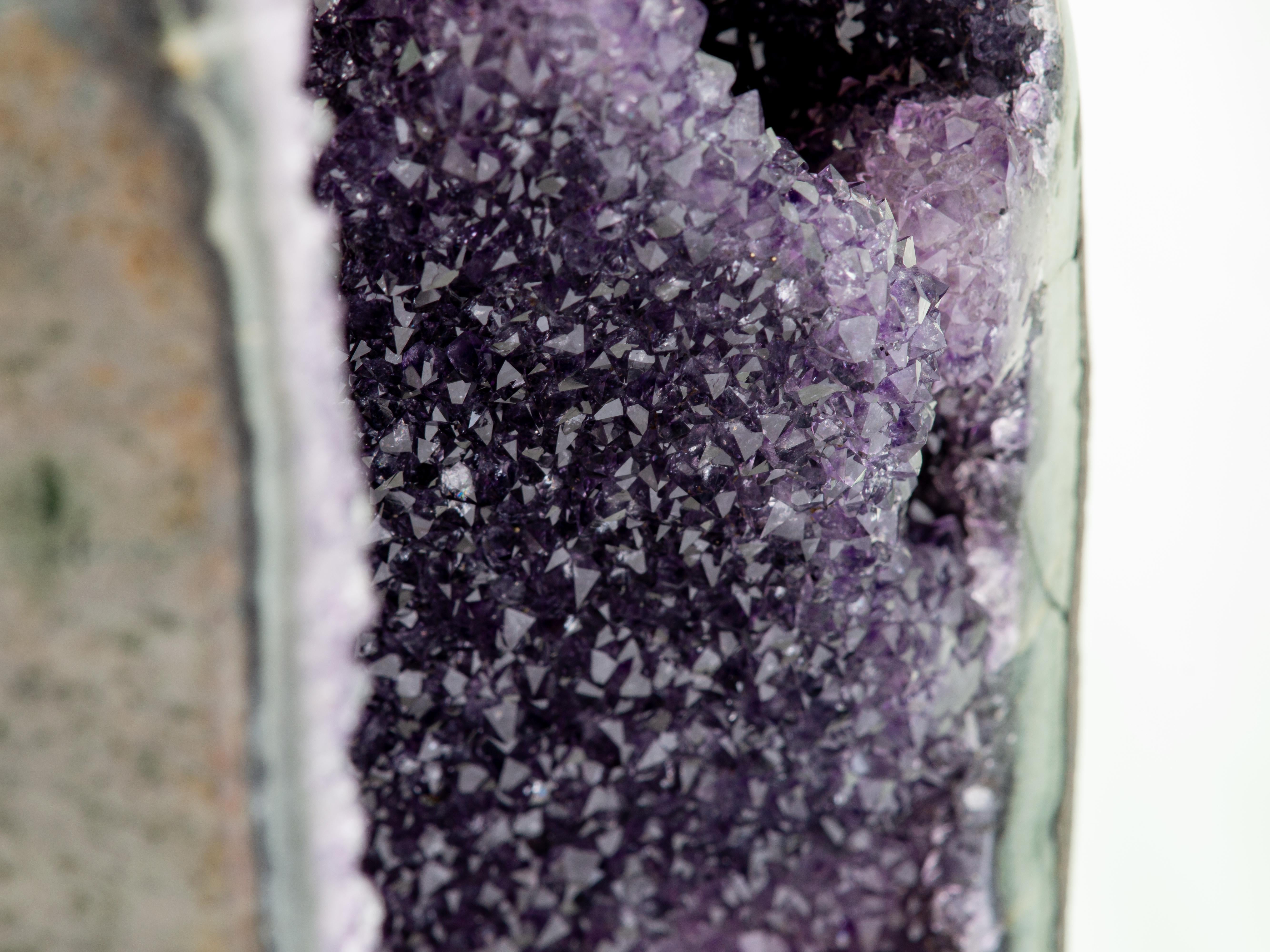 Geode Section with Rare Amethyst Formation and Intense Green Shell For Sale 10
