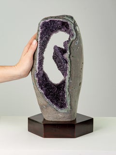 Purple Geode Amethyst Green Shell Decorative Object Sculpture Crystal Rock