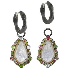 Geode Silber Ohrringe Charms