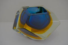 Geode Style Murano Glass Prism Sommerso Technique Vase