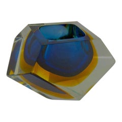 Geode Style Murano Glass Prism Sommerso Technique Vase
