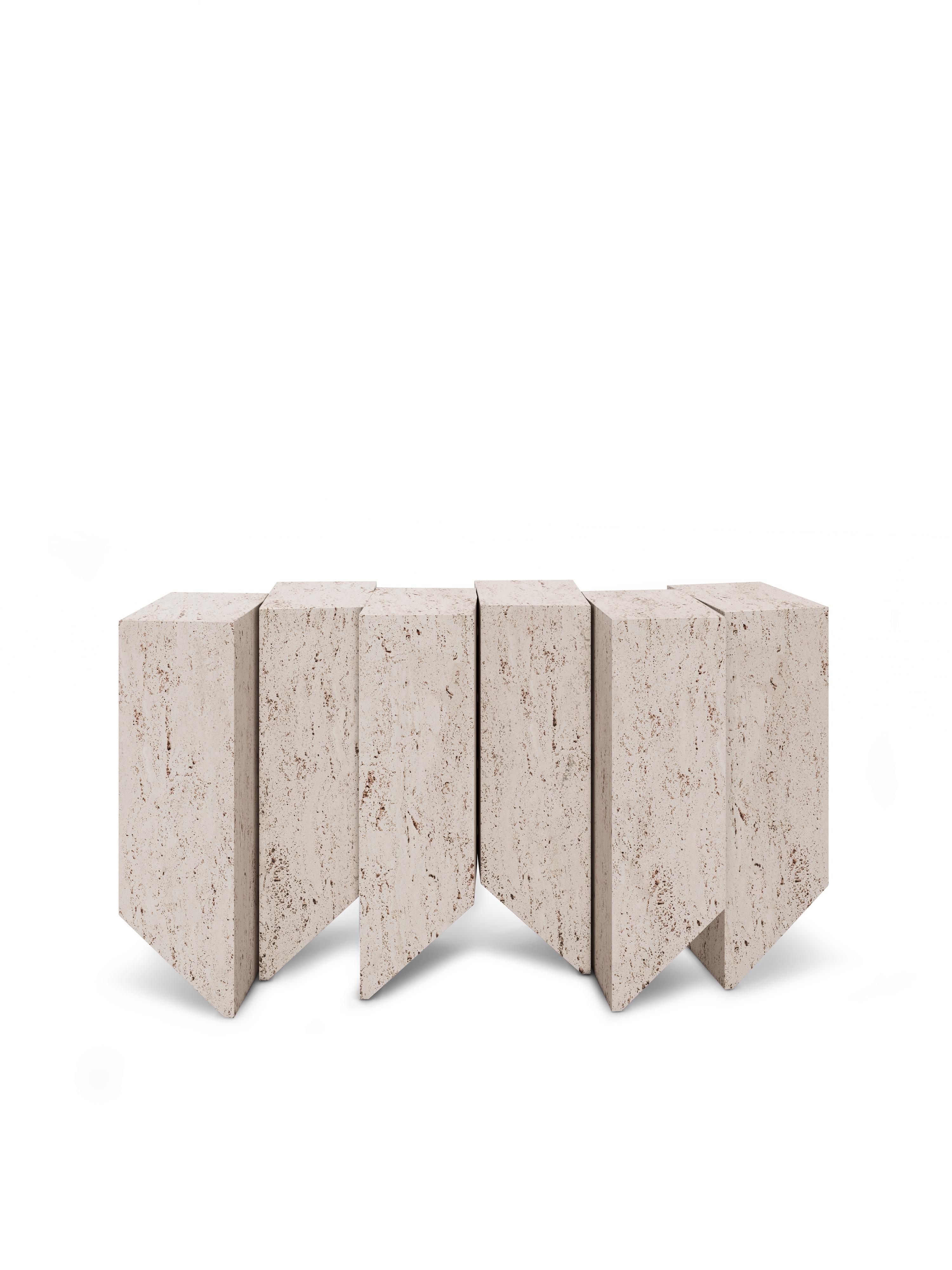 Portuguese Geode Wood Console by Ginger & Jagger For Sale
